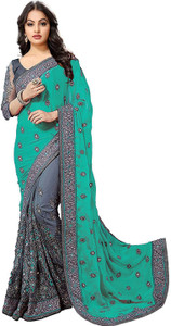 semizoxis embellished bollywood net art silk saree