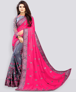 semizoxis embellished bollywood net art silk saree