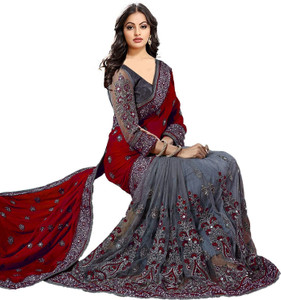 semizoxis embellished bollywood net art silk saree