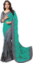 Semizoxis Embellished Bollywood Net, Art Silk Saree