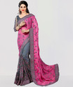 Semizoxis Embellished Bollywood Net, Art Silk Saree