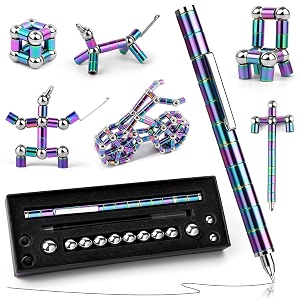 toys pen  rainbow color magnetic decompression magnetic metal pen  multifunction writing magnet ballpoint pen  fidget cool gadgets toys gifts for kids boy girls