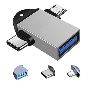 2 in 1 silver otg adapter micro usbusb type c to usb female connector otg pen drive adapter to mobile connector type c compatible with all devices