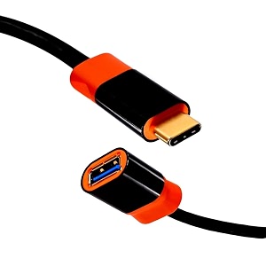 type c male 30 to usb type a female otg cable compatible with all type c enabled devices black amp orange hybrid