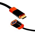 Type C Male 3.0 to USB Type A Female OTG cable Compatible with All Type C Enabled Devices (Black &amp; Orange) Hybrid