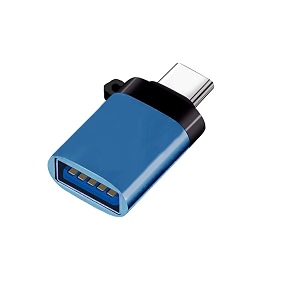 type c male to usb type a female otg adapter compatible with all type c enabled devices blue