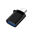 Type C Male to USB Type A Female OTG Adapter Compatible with All Type C Enabled Devices (Black)