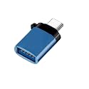 Type C Male to USB Type A Female OTG Adapter Compatible with All Type C Enabled Devices (Blue)