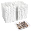 SENENQU 150 Pack 12 Grids Clear Quail Egg Carton Cheap Bulk, Small Plastic Quail Egg Storage Holder with Lid, Reusable Mini Quails Eggs Dispenser Holder Case for Small Pheasant Pigeon Egges