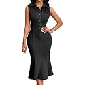 SeNight Women's High Waist Denim Mini Skirt Frayed Hem Stretchy