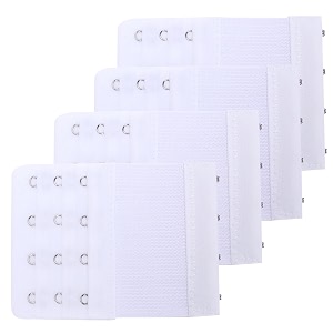 senkary 4 pieces bra extenders 4 hooks 3 rows elastic bra strap extension for women