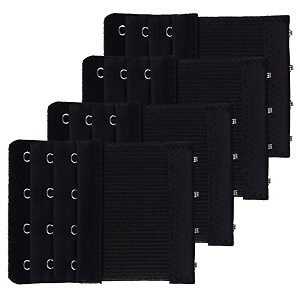 senkary 4 pieces bra extenders 4 hooks 3 rows elastic bra strap extension for women