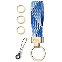 Car Keychain, Stretchy Key Holder, Original Elastic Anti-Drop Design Finger Lanyard Strap