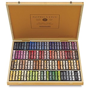 sennelier extra soft pastel - set of 100 portrait - blue