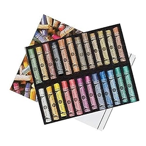sennelier extra soft blue pastel set of 24 - iridescent