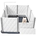Senneny Extra Tall Whelping Box - Dog Pen with Whelping Pad, Lamp Holder - Supplies for Large, Medium, Small Dogs & Puppies (White, 1-Room(48" L x 48" W x 24" H))