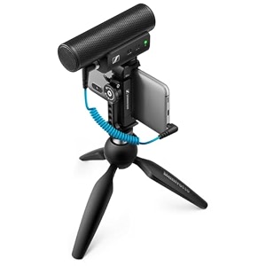 sennheiser professional audio mke 400 mobile kit auxiliary unidirectional compact shotgun microphone ideal for youtube vlogging wedding filmmakers and mobile journalism black