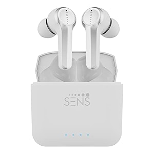 sens cnatra 1 bluetooth headset with intelligent insta connect iic enc voice assistant and up to 22hrs playback mirage white true wireless