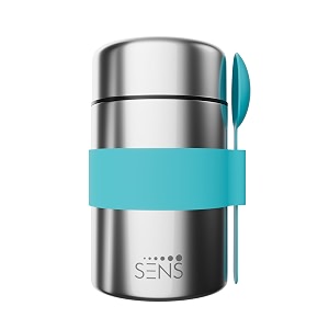 sens jarjoy food jar 480ml for kids additional spoon 304 stainless steel hot or cold up to 6 hrs school picnic kids - berry