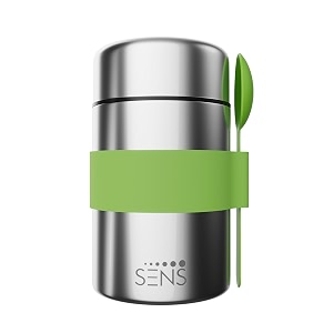 sens jarjoy food jar 480ml for kids additional spoon 304 stainless steel hot or cold up to 6 hrs school picnic kids - mint