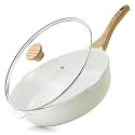 SENSARTE Nonstick Ceramic Saute Pan 12-Inch, 5QT Non-toxic Deep Frying Pan Skillet with Lid, Healthy No Teflon Cookware, Stay Cool Handle, Induction Compatible, PFAS Free