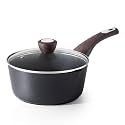 SENSARTE Nonstick Sauce Pan with Lid, 2.5 Quart Saucepan with Double Spout, Multipurpose Large Cooking Pot, Non toxic Kitchen Sauce Pot, Non stick Sauciers, Induction Comptable, PFOA Free