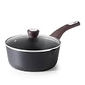 SENSARTE Nonstick Sauce Pan with Lid, 3.0 Quart Saucepan with Double Spout, Multipurpose Large Cooking Pot, Non toxic Kitchen Sauce Pot, Non stick Sauciers, Induction Comptable, PFOA Free