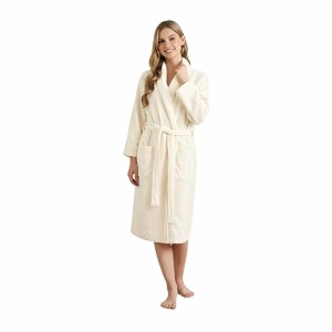 senses by riba plush soft terry cotton unisex bathrobebathing gown with shawl collar for women and men lightweight highly absorbent luxurious