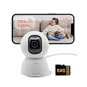 SensForge 2.5K Indoor Pan-Tilt Security Camera, 360° Dual-Band 2.4/5GHz Wi-Fi Camera for Home, Smart AI Human & Pet Detection, 64GB SD Card Included, Two-Way Talk, No Subscription Required (1, White)
