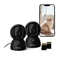 SensForge 2.5K Indoor Pan-Tilt Security Camera, 360° Dual-Band 2.4/5GHz Wi-Fi Camera for Home, AI Human &amp; Pet Detection, 64GB SD Card Included, Two-Way Talk, No Subscription Required (2-Pack, Black)