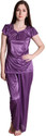SENSLIFE Women Solid Purple Top Pyjama