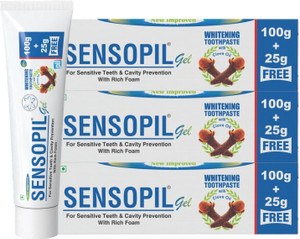 sensopil gel whitening toothpaste dual action formula for deep repair of sensitive teeth toothpaste 375 g pack of 3