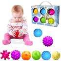 Sensory Balls For Baby Massage Stress Relief, Textured Multi Baby Balls Gift Sets,Water Bath Toys, montessori toys for 1 year old 6 Spikey Sensory Squeeze Ball For Kids Toddlers(6 Pack)