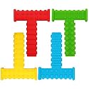 Sensory Chew Toys for Autistic Children, T Chews Tubes for Teens Chewing, Autism Boys and Girls Kids, ADHD, Silicone Chewy Necklace Sensory for 3-12 Years Aggressive Chewer Oral Motor Tools 4 Pack