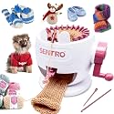 SENTRO Knitting Machine 22 Needles, Smart Crochet Machine with Plain/Tube Weave Conversion Key,Highly Efficient DIY Yarn Maker for Beginners, Knitting Enthusiasts (22 Pink)