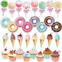 Sepamoon 32 Pcs Candy Party Decorations Candyland Cutouts