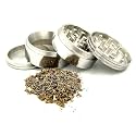 SEPARATE WAY Classic Metallic Herb Crusher, Grinder Medium with Honey Dust Filter with 4 Part (Silver, 42MM)