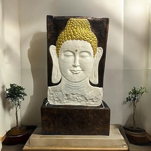 sepborn water fountain outdoor big size garden buddha face wall fountain terracotta finish 35 feet with led lights water pump