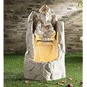 Sepborn Water Fountain Outdoor Big Size Garden 2.5ft Pahad Ganesh Water Fountain, Indoor/Outdoor, for Home Office, Resin Fiberglass