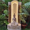Sepborn Water Fountain Outdoor Big Size Garden Jharna Buddha Water Fountain, Decorative Tabletop Statue Resin Fiberglass for Home Office Décor