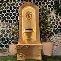 Sepborn Water Fountain Outdoor Big Size Garden Lion Motif Outdoor Water Fountain, 3.5ft Height, Warm Lighting for Home Office Decoration, Resin Fiberglass