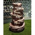 Sepborn Water Fountain Outdoor Brown, 5 Step Rock Formation Design, LED Lighting, 106cm Tall for Home and Office Décor, Resin Fiberglass