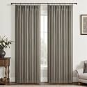 Sepia Ebony 100% Blackout Kids Room Curtains 90 Inches Long, Memory Trained Pinch Pleated Dual Layer Natural Linen Insulated Noise Blocking Rustic Windows Drapes for Nursery 2 Panels Set Thick Burlap