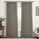 Sepia Ebony Double Layer Linen Blackout Living Room Curtains 102 Inches Long 2 Panels Set, Memory Trained Pinch Pleated Insulated Soundproof Custom Bedroom Windows Drapes 8-1/2 FT Length Luxury Decor