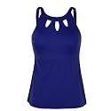 Septangle Women's Halter High Neck Tankini Top Key Hole Bathing Suit