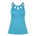 Septangle Women's Halter High Neck Tankini Top Key Hole Bathing Suit