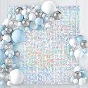Sequin Backdrop 6ftx6ft Rainbow Silver Shimmer Wall Backdrop Party Photo Backdrop for Bridal Shower Wedding Anniversary Photograph Backgrounds
