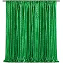 Green Sequin Backdrop Curtain Drapes Wall Backdrop Party Decoration 8FTx8FT