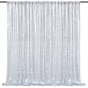 Silver Sequin Backdrop Curtain Drapes Glitter Fabric Photo Backdrop 10x10FT