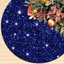 Sequin Christmas Tree Skirt Blue 36 Inch Velvet Tree Skirts Glitter Sparkle Xmas Tree Skirt Classic Sequin Tree Skirt Cover Christmas Ornament for New Year Party Royal Blue Christmas Tree Rug